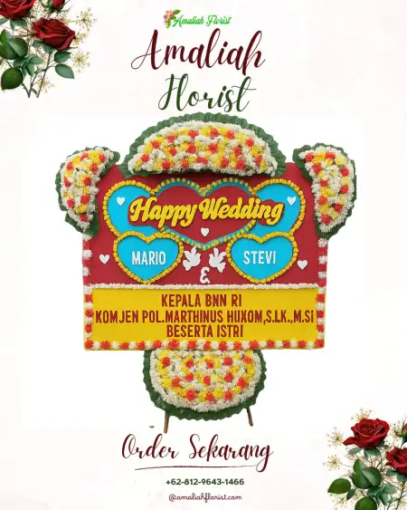 Papan Bunga Pernikahan Bedingin
